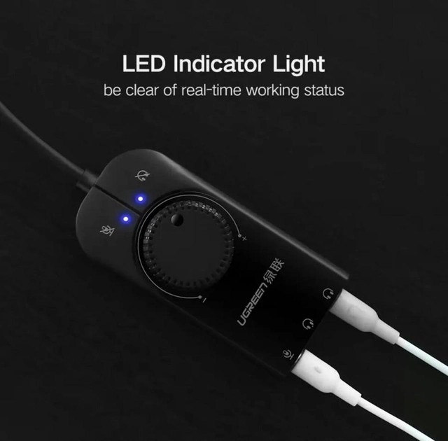 Звуковая карта UGREEN CM129 USB External Stereo Sound Adapter 15 см (UGR-40964) - изображение 2