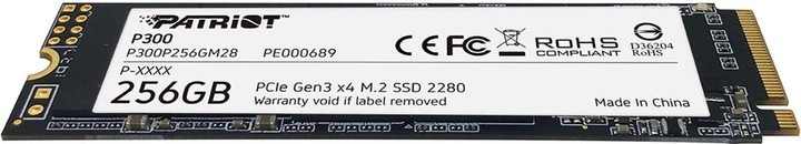 Скоростной ссд накопитель Patriot P300 256GB SSD M.2 NVMe 2280 PCIe 3.0 3D TLC P300P256GM28 - изображение 5