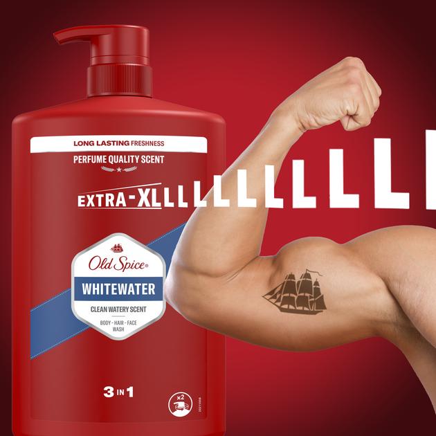 Гель для душу + шампунь Old Spice 3-в-1 Whitewater 1000 мл (8006540818862) - зображення 3