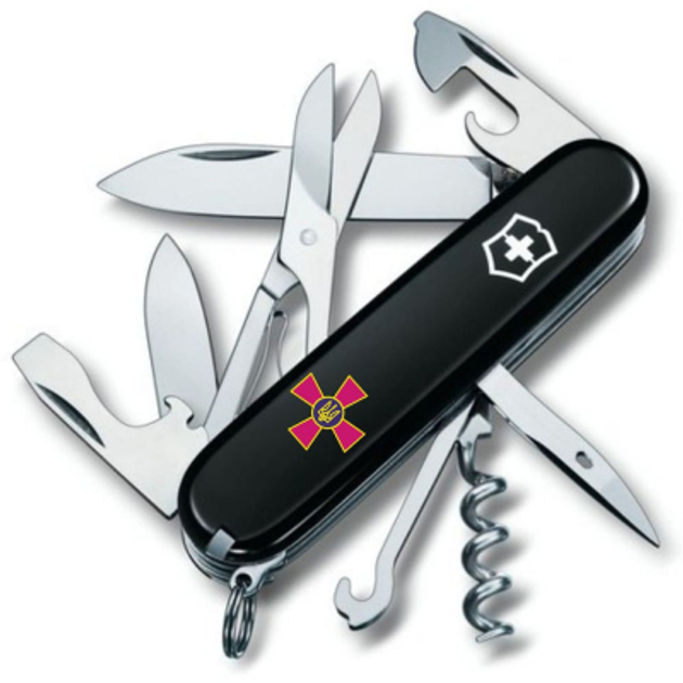 Нож Victorinox Climber Army Black "Емблема ВСУ" (1.3703.3_W0010u) - изображение 1