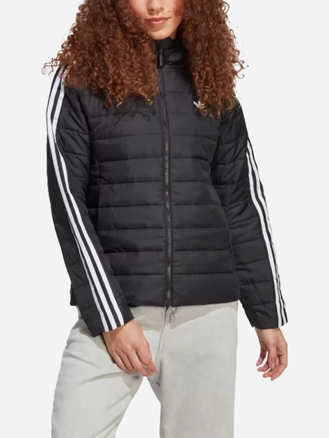 Куртка демісезонна коротка з капюшоном жіноча Adidas Hooded Premium Slim Jacket HM2612 36 Чорна (4066747400363) - зображення 1