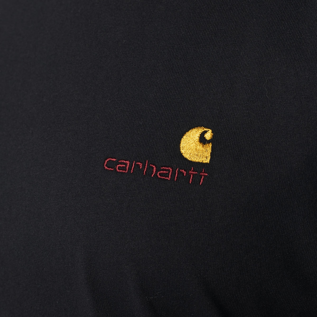 Koszulka bawełniana damska Carhartt WIP S/S American Script W I032218-89XX XS Czarna (4064958660781) - obraz 3