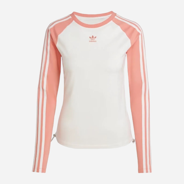 Лонгслів довгий жіночий Adidas Slim Fit IY0781 S Білий/Рожевий (4067889537573) - зображення 1