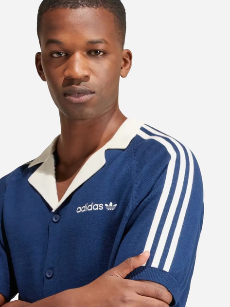 Koszula męska bawełniana Adidas Premium Knitted IU0223 XL Granatowa (4066757906473) - obraz 3