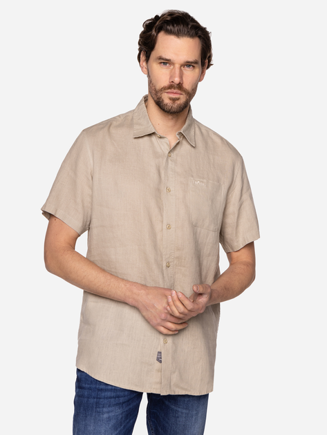 Koszula męska bawełniana Lee Cooper ROGER2-2020 2XL Beżowa (5904347391362) - obraz 1