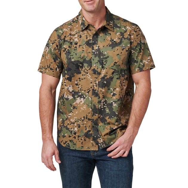 Сорочка тактична 5.11 Tactical Wyatt Print Short Sleeve Shirt Sage Green Canopy Camo 2XL (71231-1095) - зображення 1