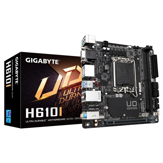 Материнская плата Gigabyte H610I Socket 1700/Intel/mini-ITX/1хHDMI/2хDisplayPort - Фото 4 Материнская плата Gigabyte H610I Socket 1700/Intel/mini-ITX/1хHDMI/2хDisplayPort - зображення 4