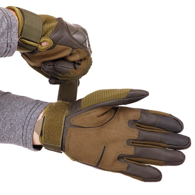 Перчатки тактические с закрытыми пальцами SP-Sport BC-8797 L Оливковый - изображение 2