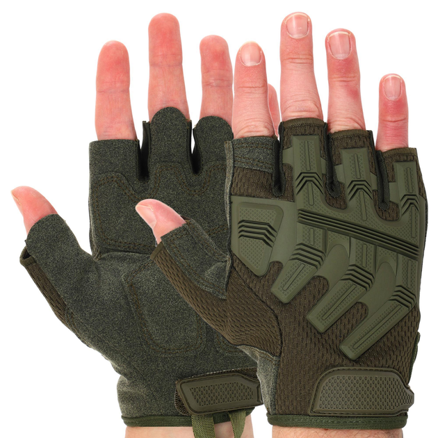 Перчатки тактические с открытыми пальцами SP-Sport BC-8808 L Оливковый - изображение 1