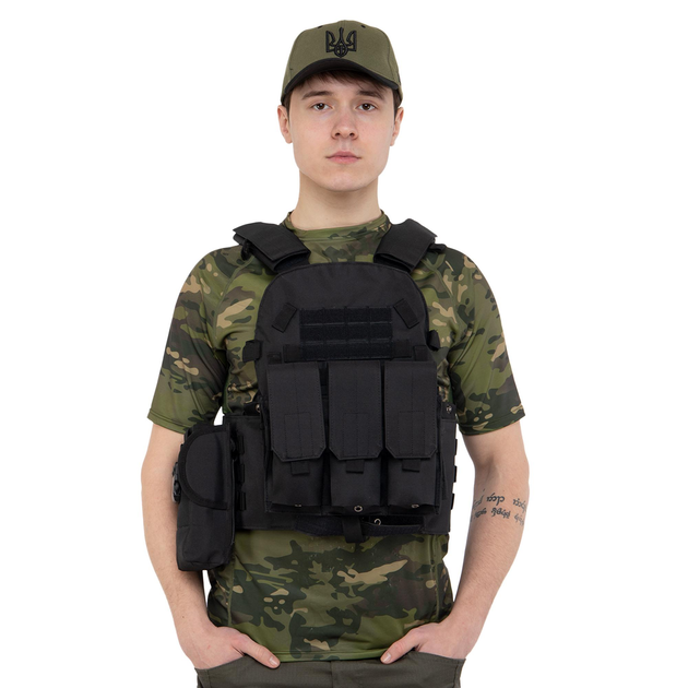 Разгрузочный жилет универсальный на 5 карманов Military Rangers ZK-9103 Черный - изображение 2