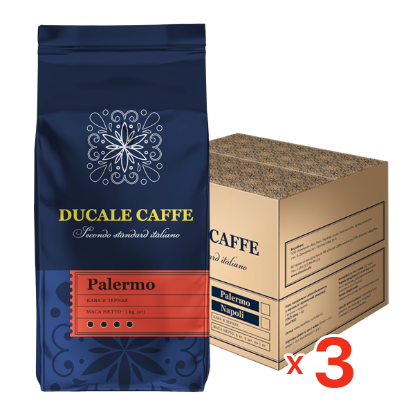 Кава в зернах Ducale Palermo 3 ящика 24кг - Фото 1 Кава в зернах Ducale Palermo 3 ящика 24кг - изображение 1