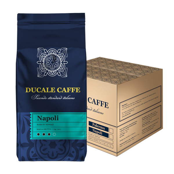 Кава в зернах Ducale Napoli ящик 8кг - Фото 1 Кава в зернах Ducale Napoli ящик 8кг - изображение 1