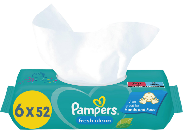 Chusteczki nawilżane dla niemowląt Pampers Fresh Clean 6x52 szt (8001841078175) - obraz 1