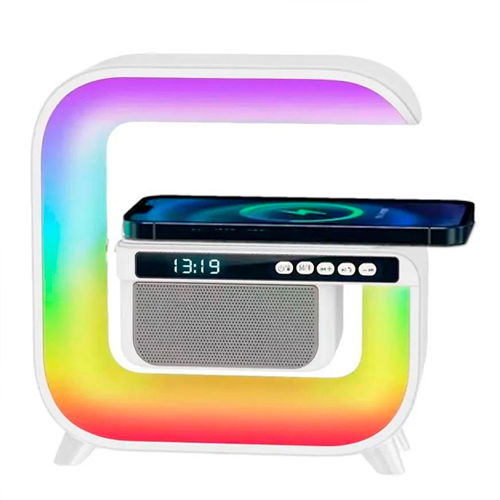 Аккумуляторный светильник XM-G3 mini, RGB ночник, часы, беспроводная зарядка, Bluetooth колонка - изображение 2