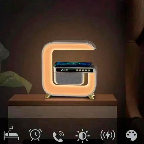 Аккумуляторный светильник XM-G3 mini, RGB ночник, часы, беспроводная зарядка, Bluetooth колонка - изображение 6