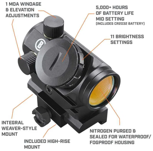 Прицел коллиматорный Bushnell Optics TRS-25 Hirise 1x25mm Red Dot - Фото 7 Прицел коллиматорный Bushnell Optics TRS-25 Hirise 1x25mm Red Dot - изображение 7