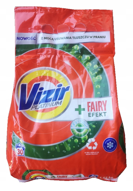 Proszek do prania Vizir Platinum + Fairy Efekt 1.65 kg (8700216189798) - obraz 1