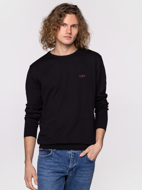 Sweter męski bawełniany Lee Cooper ANDY-ORGANIC XL Czarny (5904347387624) - obraz 1