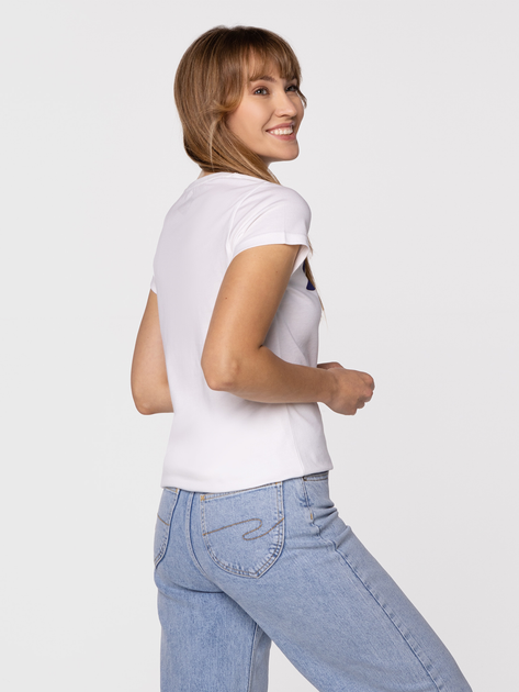 Koszulka damska bawełniana Lee Cooper LOGAN3-3030 XL Biały/Ciemnoniebieski (5904347389024) - obraz 2