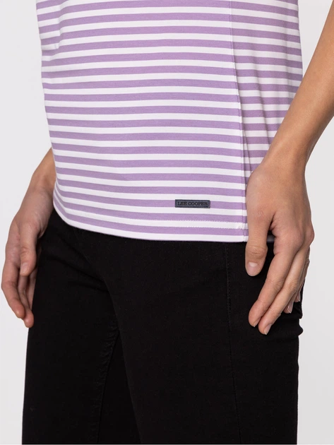 Футболка жіноча Lee Cooper ZURI-4912 L Білий/Фіолетовий (5904347394318) - зображення 4