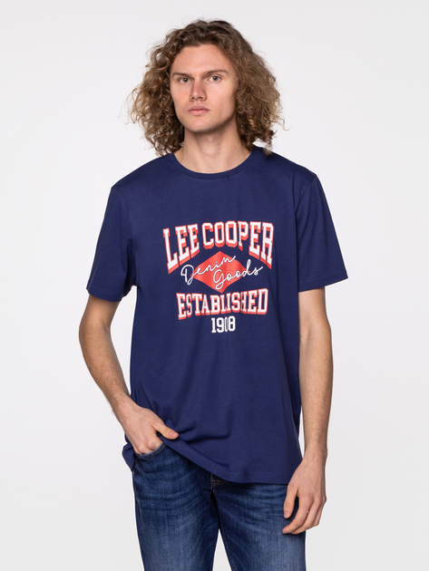 Koszulka męska bawełniana Lee Cooper BRAND5-5010 3XL Niebieska (5904347395872) - obraz 1