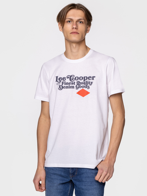 Футболка бавовняна чоловіча Lee Cooper BRAND7-7010 XL Біла (5904347395957) - зображення 1