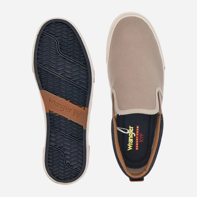 Buty wsuwane męskie Wrangler Valley Low 20241029.32A 42 27 cm Beżowe (5400821972572) - obraz 3