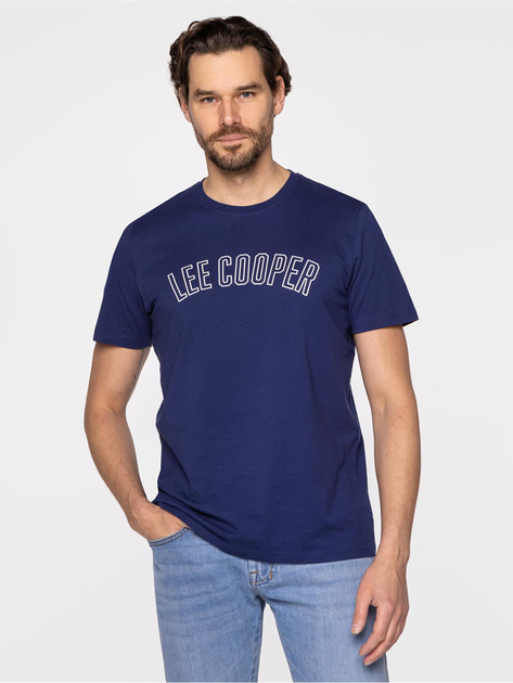 Koszulka męska bawełniana Lee Cooper COLLEGE-2400 2XL Niebieska (5904347395629) - obraz 1