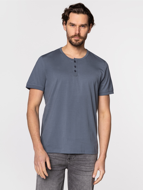 Футболка бавовняна чоловіча Lee Cooper HENLEY-4587 M Сіра (5904347395261) - зображення 1