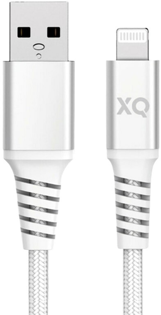 Kabel Xqisit Nylon Braided USB Type-A - Lightning 2 m White (4029948221878) - obraz 1