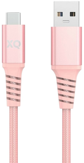 Кабель Xqisit Nylon Braided USB Type-C - USB Type-A 2 м Pink (4029948221397) - зображення 1