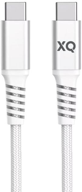 Kabel Xqisit Nylon Braided USB Type-C - USB Type-C 2 m White (4029948221489) - obraz 1