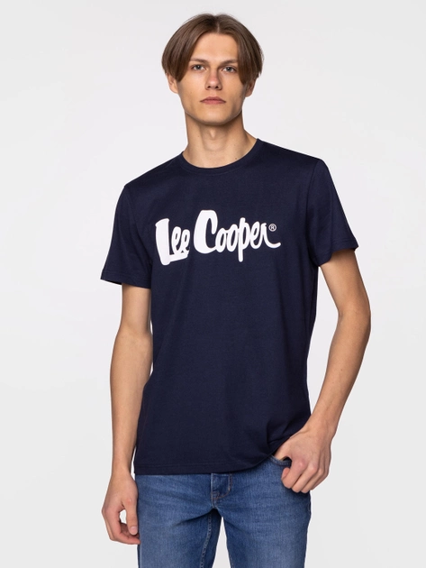 Koszulka męska bawełniana Lee Cooper SCRIPT5-2405 XL Granatowa (5904347396145) - obraz 1