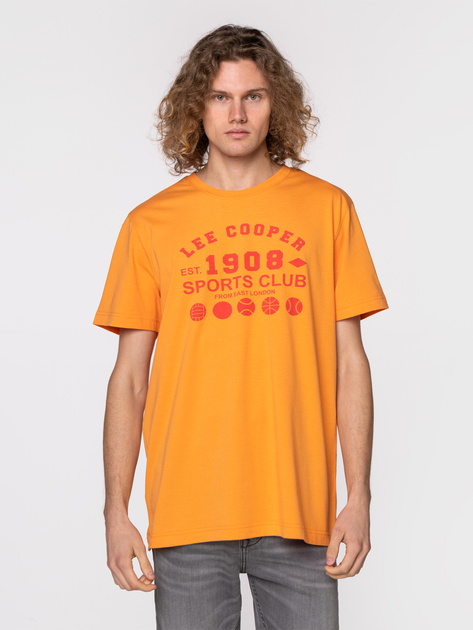 Koszulka męska bawełniana Lee Cooper SPORTS CLUB -1010 L Pomarańczowa (5904347388249) - obraz 1