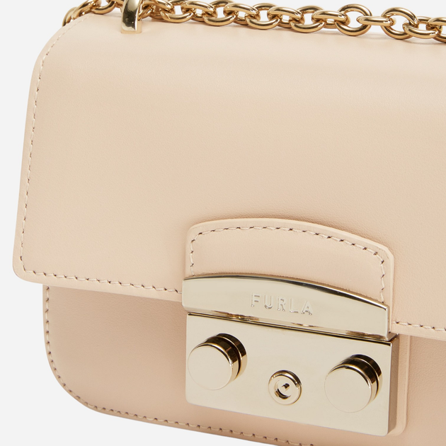 Torebka crossbody damska skórzana Furla Metropolis Beżowa (8050597394435) - obraz 5