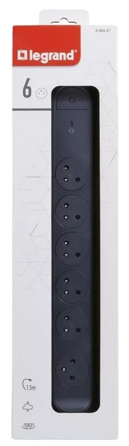 Przedłużacz Legrand 6 gniazd 1.5 m Black (3414971942769) - obraz 4
