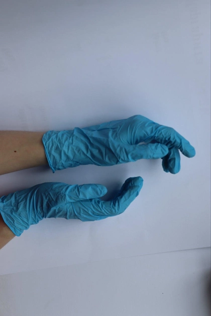 Перчатки смотровые медицинские MD Fonscare нитриловые неприпудренные Размер XL 100 шт Синие (5907996878307) - изображение 2
