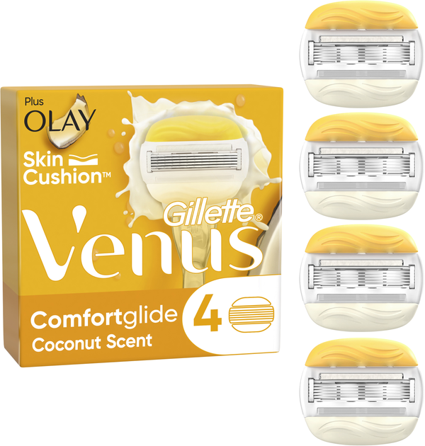 Wymienne wkłady do golenia Venus ComfortGlide Olay dla kobiet z kokosem 4 szt (7702018267651) - obraz 1