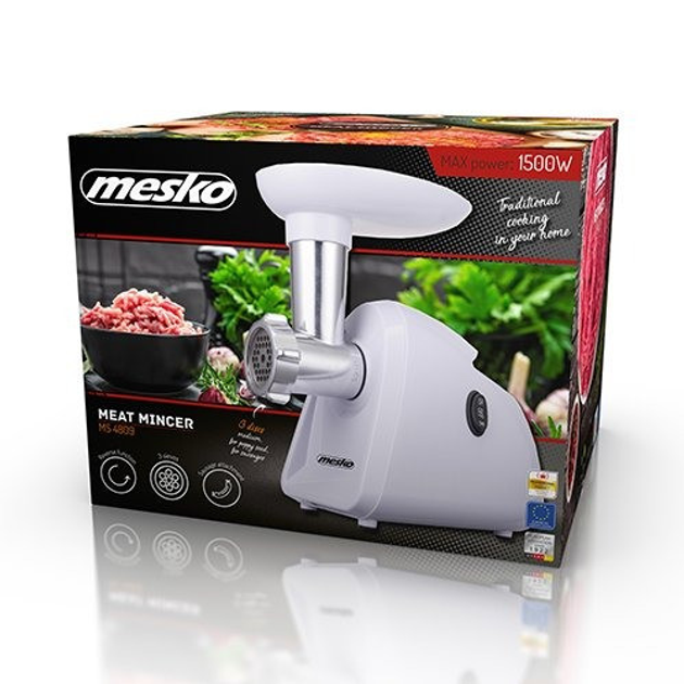 Електрична м'ясорубка з насадками Mesko MS 4809 S - зображення 6