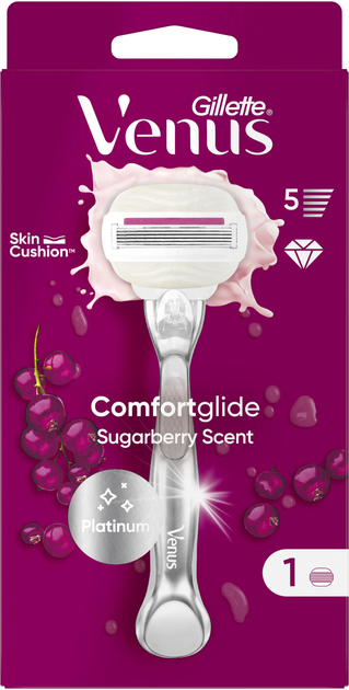 Maszynka do golenia dla kobiet Venus Comfortglide Sugarberry Plus Olay z 1 wymiennym wkładem (8700216130516) - obraz 2