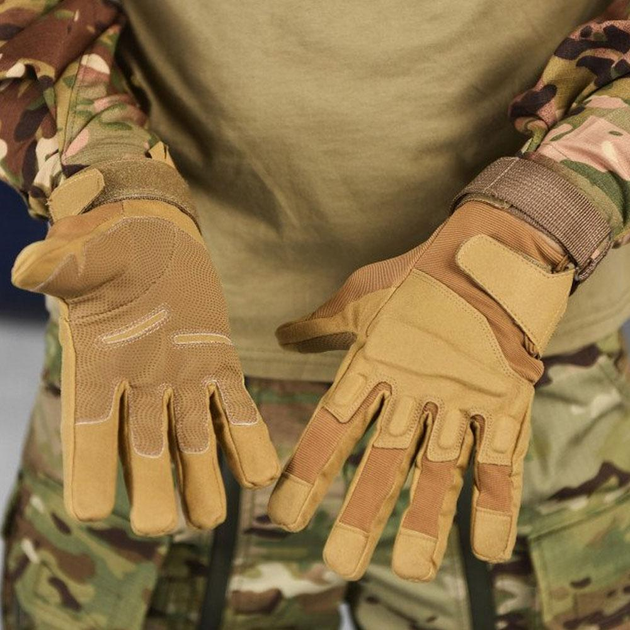 Износостойкие Перчатки Standart с усиленной зоной ладоней и пальцев койот размер 2XL - изображение 1