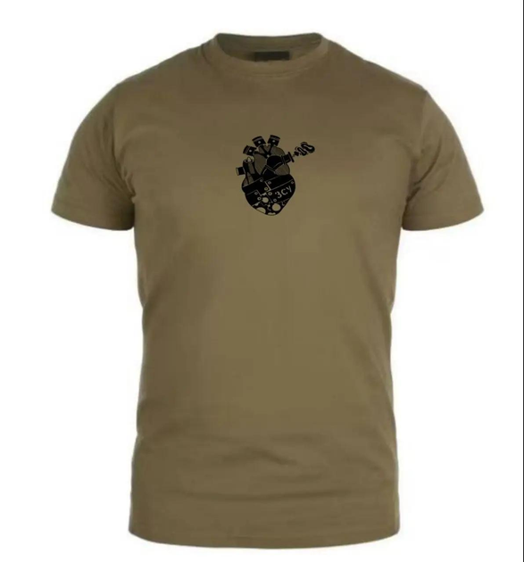 Військова футболка олива з принтом Серце Розмір 46 - зображення 1