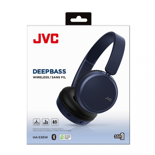 Навушники Bluetooth JVC HA-S36W Blue (HA-S36W-A-U) - Фото 2 Навушники Bluetooth JVC HA-S36W Blue (HA-S36W-A-U) - зображення 2