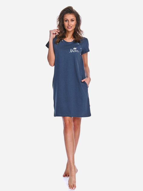 Нічна сорочка жіноча бавовняна Doctor Nap Tcb.9992 M Темно-синя (5902701151737) - зображення 1