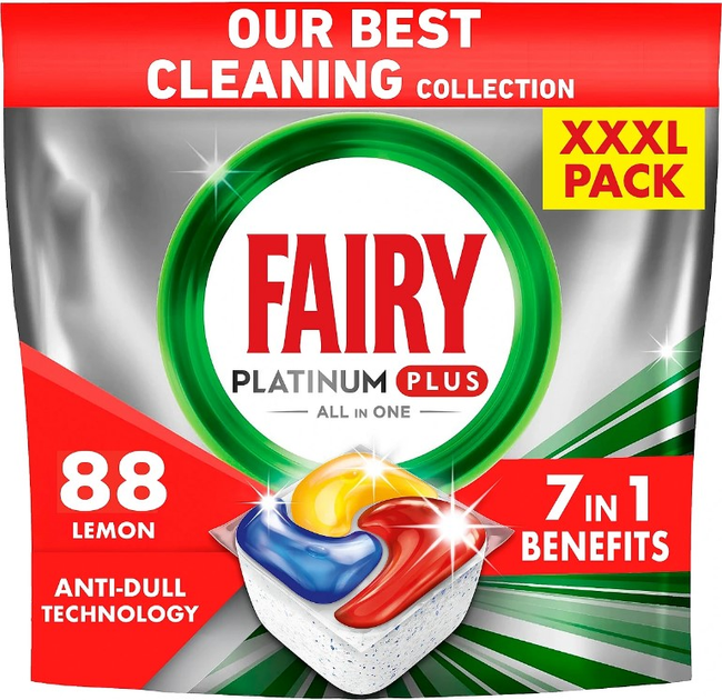 Kapsułki do zmywarki Fairy Platinum Plus Cytryna 88 szt (8700216236348) - obraz 1