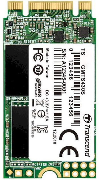 Dysk SSD Transcend 430S 1TB M.2 2242 SATAIII 3D NAND TLC (TS1TMTS430S) - obraz 1