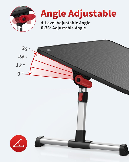 Столик для ноутбука VHG A6Q Black 17`` 520 x 300мм, Laptop Table - Фото 4 Столик для ноутбука VHG A6Q Black 17`` 520 x 300мм, Laptop Table - изображение 4