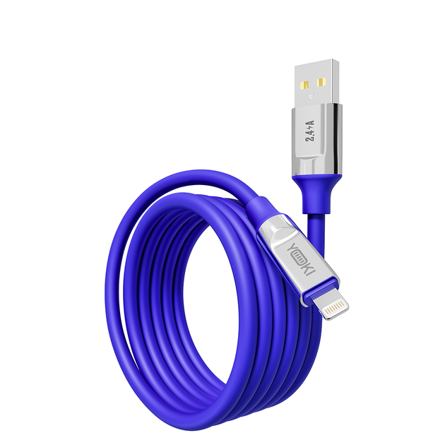 Кабель для заряджання та обміну даними USB YOKI YK-UL61 ULTRA Series USB/Lightning 12W (2.4A/5V) 1.2m Blue - Фото 5 Кабель для заряджання та обміну даними USB YOKI YK-UL61 ULTRA Series USB/Lightning 12W (2.4A/5V) 1.2m Blue - зображення 5