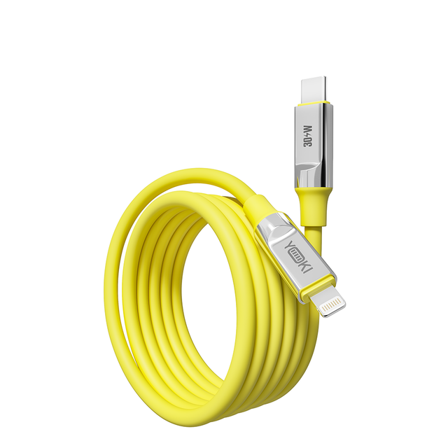 Кабель для заряджання та обміну даними USB YOKI YK-UL61 ULTRA Series Type-C to Lightning 30W (3A/10V) 1.2m Yellow - Фото 5 Кабель для заряджання та обміну даними USB YOKI YK-UL61 ULTRA Series Type-C to Lightning 30W (3A/10V) 1.2m Yellow - зображення 5