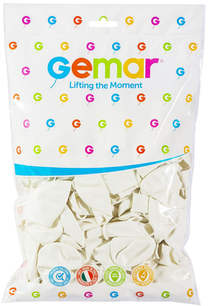 Повітряні кульки Gemar Metallic Pearl White 100 шт (8021886112917) - зображення 3